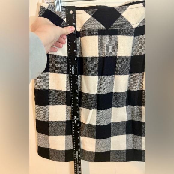 Talbots Skirt Womens 8 Wool Blend Mini Plaid Gingham Zip Lined Preppy Academia - Picture 7 of 10